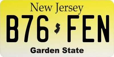 NJ license plate B76FEN