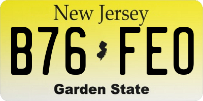 NJ license plate B76FEO