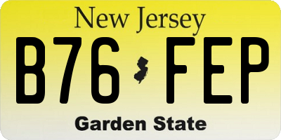 NJ license plate B76FEP
