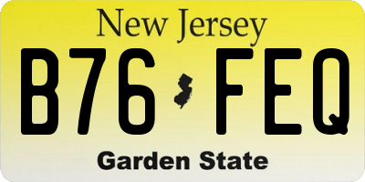 NJ license plate B76FEQ