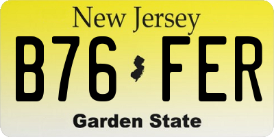 NJ license plate B76FER
