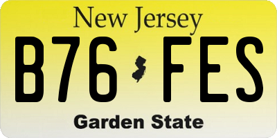 NJ license plate B76FES