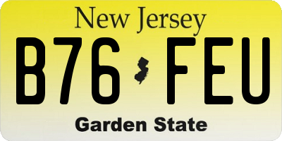 NJ license plate B76FEU