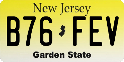 NJ license plate B76FEV