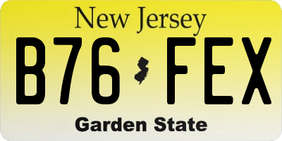 NJ license plate B76FEX