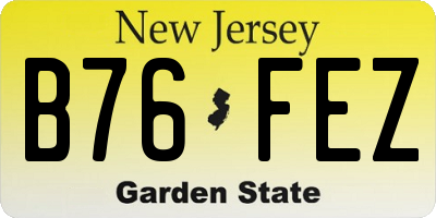 NJ license plate B76FEZ
