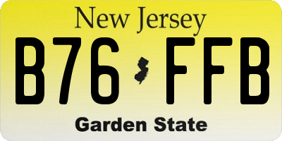 NJ license plate B76FFB