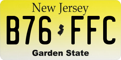 NJ license plate B76FFC