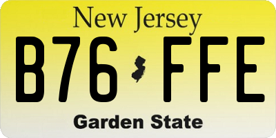 NJ license plate B76FFE