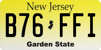 NJ license plate B76FFI