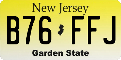 NJ license plate B76FFJ