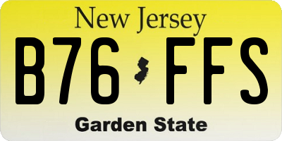 NJ license plate B76FFS