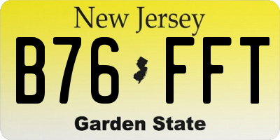 NJ license plate B76FFT