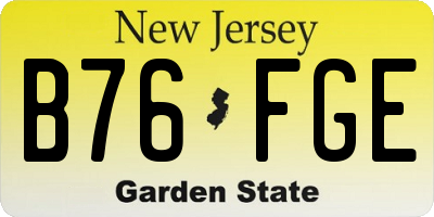 NJ license plate B76FGE