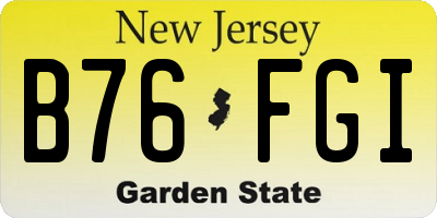 NJ license plate B76FGI