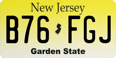 NJ license plate B76FGJ