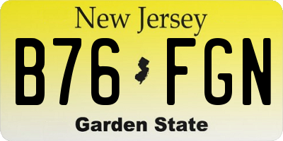 NJ license plate B76FGN