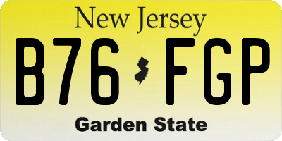 NJ license plate B76FGP