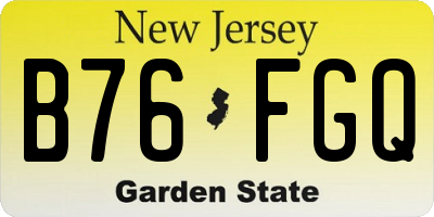 NJ license plate B76FGQ
