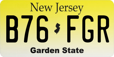 NJ license plate B76FGR