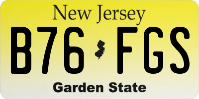 NJ license plate B76FGS