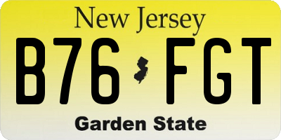 NJ license plate B76FGT