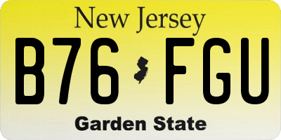 NJ license plate B76FGU