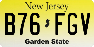 NJ license plate B76FGV