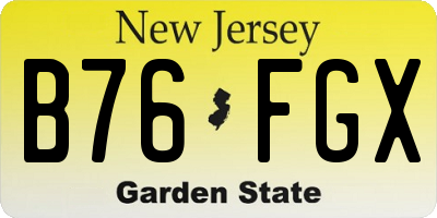 NJ license plate B76FGX