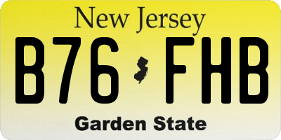 NJ license plate B76FHB