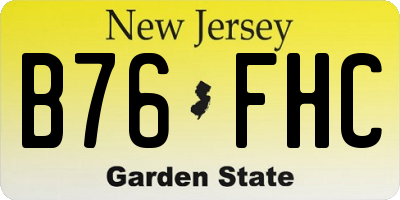 NJ license plate B76FHC