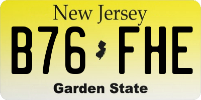 NJ license plate B76FHE