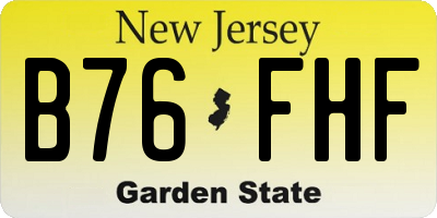 NJ license plate B76FHF