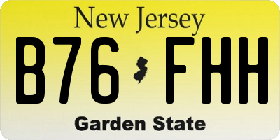 NJ license plate B76FHH