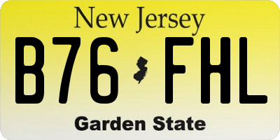 NJ license plate B76FHL
