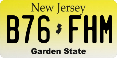 NJ license plate B76FHM