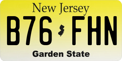 NJ license plate B76FHN