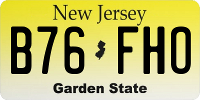 NJ license plate B76FHO