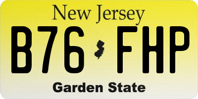 NJ license plate B76FHP