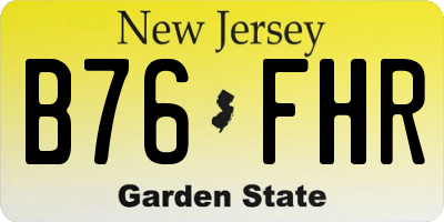 NJ license plate B76FHR