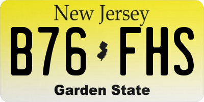 NJ license plate B76FHS