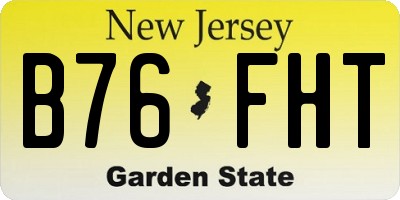 NJ license plate B76FHT