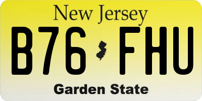 NJ license plate B76FHU