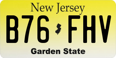 NJ license plate B76FHV