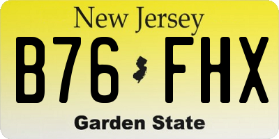 NJ license plate B76FHX