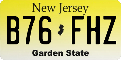 NJ license plate B76FHZ