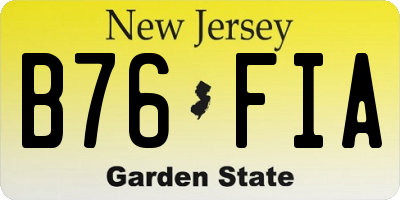 NJ license plate B76FIA