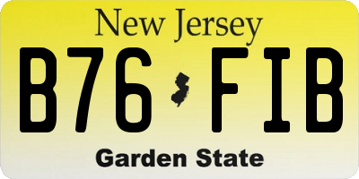NJ license plate B76FIB