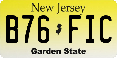 NJ license plate B76FIC