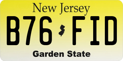 NJ license plate B76FID